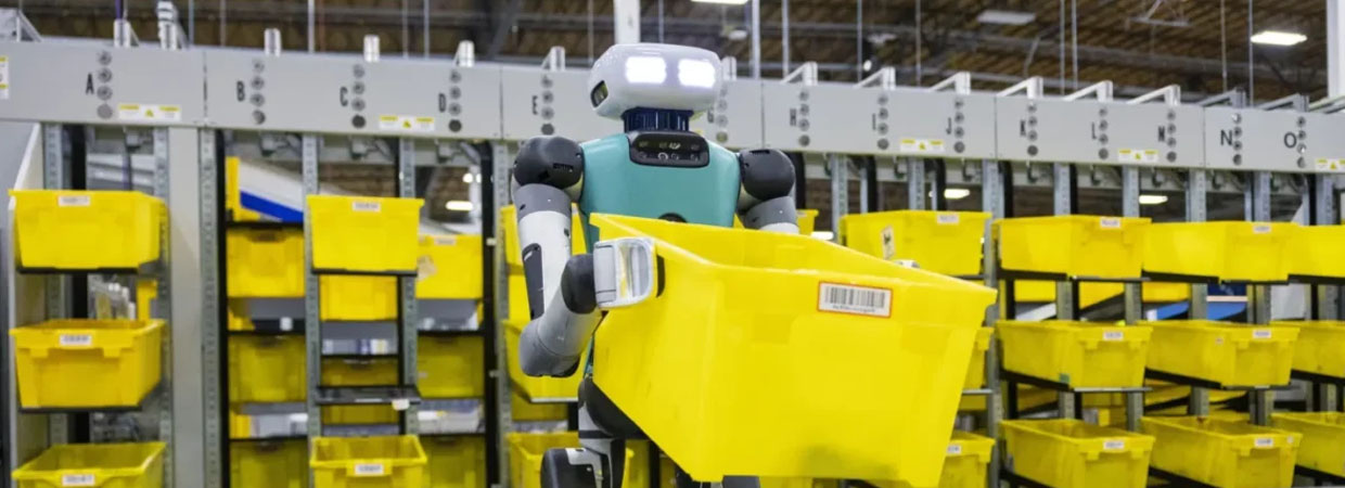 robô em operação em um armazém logístico será tendência tecnologica